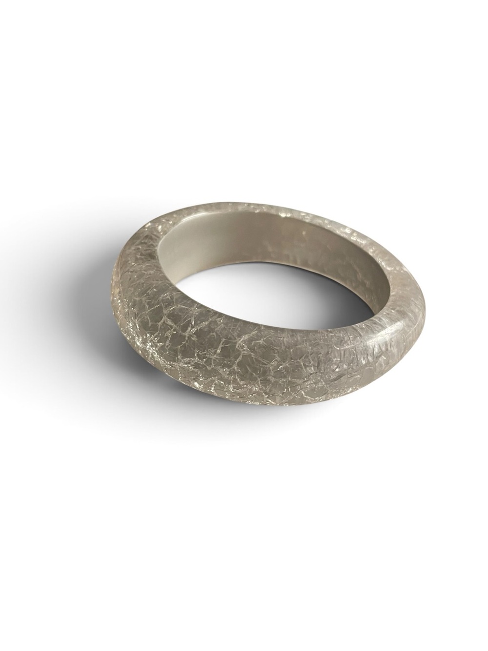 Neutral Crackle Resin Bangle Bracelet